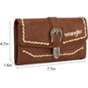 image:imageMontana West Wrangler Wallets for Women Western Buckle RFID Blocking Wallet Credit Card HolderBrown