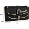 image:imageMontana West Wrangler Wallets for Women Western Buckle RFID Blocking Wallet Credit Card HolderJet Black