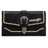 image:imageMontana West Wrangler Wallets for Women Western Buckle RFID Blocking Wallet Credit Card HolderJet Black