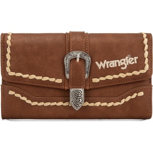 image:imageMontana West Wrangler Wallets for Women Western Buckle RFID Blocking Wallet Credit Card HolderBrown