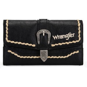 image:imageMontana West Wrangler Wallets for Women Western Buckle RFID Blocking Wallet Credit Card HolderJet Black