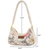 image:imageWrangler Vintage Floral Print Hobo Bag Braided Handle Shoulder Bag for WomenBeige