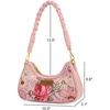 image:imageWrangler Vintage Floral Print Hobo Bag Braided Handle Shoulder Bag for WomenPink