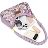 image:imageWrangler Vintage Floral Print Hobo Bag Braided Handle Shoulder Bag for WomenPurple