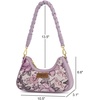 image:imageWrangler Vintage Floral Print Hobo Bag Braided Handle Shoulder Bag for WomenPurple