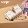 image:imageX Wrangler Womens Wallets Bifold Wristlet Wallets for Women Large Capacity Credit Card Wallet with ID WindowFloralapricot