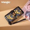 image:imageX Wrangler Womens Wallets Bifold Wristlet Wallets for Women Large Capacity Credit Card Wallet with ID WindowFloralblack
