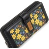 image:imageX Wrangler Womens Wallets Bifold Wristlet Wallets for Women Large Capacity Credit Card Wallet with ID WindowFloralblack