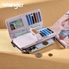 image:imageX Wrangler Womens Wallets Bifold Wristlet Wallets for Women Large Capacity Credit Card Wallet with ID WindowFloralpurple