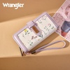 image:imageX Wrangler Womens Wallets Bifold Wristlet Wallets for Women Large Capacity Credit Card Wallet with ID WindowFloralpurple