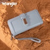 image:imageX Wrangler Womens Wallets Bifold Wristlet Wallets for Women Large Capacity Credit Card Wallet with ID WindowJeans Blue