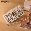 image:imageX Wrangler Womens Wallets Bifold Wristlet Wallets for Women Large Capacity Credit Card Wallet with ID WindowLeopard Beige