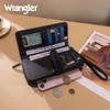 image:imageX Wrangler Womens Wallets Bifold Wristlet Wallets for Women Large Capacity Credit Card Wallet with ID WindowLeopard Black