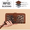 image:imageX Wrangler Womens Wallets Bifold Wristlet Wallets for Women Large Capacity Credit Card Wallet with ID WindowLeopard Brown