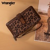 image:imageX Wrangler Womens Wallets Bifold Wristlet Wallets for Women Large Capacity Credit Card Wallet with ID WindowLeopard Coffee
