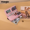image:imageX Wrangler Womens Wallets Bifold Wristlet Wallets for Women Large Capacity Credit Card Wallet with ID WindowLeopard Pink