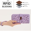 image:imageX Wrangler Womens Wallets Bifold Wristlet Wallets for Women Large Capacity Credit Card Wallet with ID WindowLeopard Purple