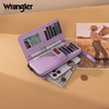 image:imageX Wrangler Womens Wallets Bifold Wristlet Wallets for Women Large Capacity Credit Card Wallet with ID WindowLeopard Purple