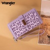 image:imageX Wrangler Womens Wallets Bifold Wristlet Wallets for Women Large Capacity Credit Card Wallet with ID WindowLeopard Purple