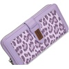 image:imageX Wrangler Womens Wallets Bifold Wristlet Wallets for Women Large Capacity Credit Card Wallet with ID WindowLeopard Purple