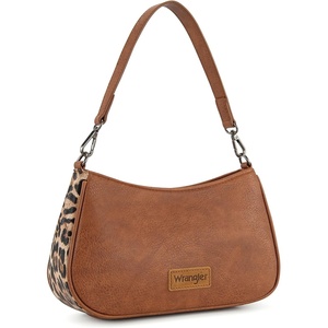 image:imageWrangler Western Shoulder Bag for Women Small Purse Aztec Hobo Bag HandBag with Detachable StrapBrownleopard