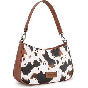 image:imageWrangler Western Shoulder Bag for Women Small Purse Aztec Hobo Bag HandBag with Detachable StrapCow Brown