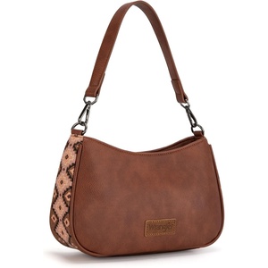 image:imageWrangler Western Shoulder Bag for Women Small Purse Aztec Hobo Bag HandBag with Detachable StrapDark Brown