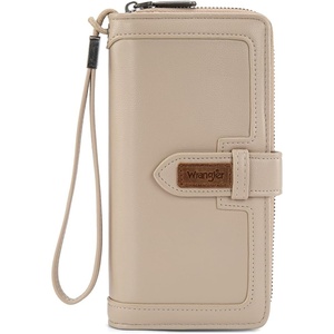 image:imageX Wrangler Womens Wallets Bifold Wristlet Wallets for Women Large Capacity Credit Card Wallet with ID WindowApricot