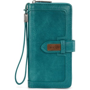 image:imageX Wrangler Womens Wallets Bifold Wristlet Wallets for Women Large Capacity Credit Card Wallet with ID WindowTurquoise