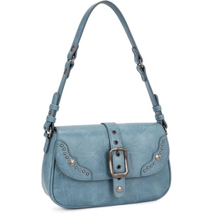 image:imageWrangler Shoulder Bag for Women Western Leopard Hobo Purse Small Underarm Handbag with Buckle Studs amp Crossbody StrapBlue