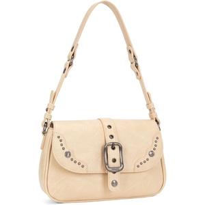 image:imageWrangler Shoulder Bag for Women Western Leopard Hobo Purse Small Underarm Handbag with Buckle Studs amp Crossbody StrapTan