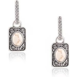 image:imageWrangler Couture Turquoise Jewelry for Women Turquoise Earrings for Women Western Jewelry Western Country EarringsSilverWhite