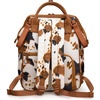 image:imageMontana West Wrangler Diaper Bag Backpack Aztec Callie Bag Travel Backpack Purses Western MultiFunction Baby Bags for Mom3pcs Cow Print Brown