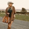 image:imageWrangler Duffel Bag for Women Large Travel Weekender Bag Designer Cactus Print Carry On BagsTapestryBrown