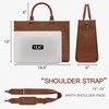 image:imageWrangler Laptop Tote Bag for Women 156 Inch Large Leather Work Bag with Cup Holder Vintage Computer Bags Briefcase HandbagBrown