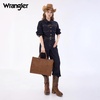 image:imageWrangler Laptop Tote Bag for Women 156 Inch Large Leather Work Bag with Cup Holder Vintage Computer Bags Briefcase HandbagBrown