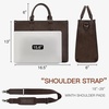 image:imageWrangler Laptop Tote Bag for Women 156 Inch Large Leather Work Bag with Cup Holder Vintage Computer Bags Briefcase HandbagCoffee