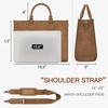 image:imageWrangler Laptop Tote Bag for Women 156 Inch Large Leather Work Bag with Cup Holder Vintage Computer Bags Briefcase HandbagKhaki