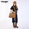 image:imageWrangler Laptop Tote Bag for Women 156 Inch Large Leather Work Bag with Cup Holder Vintage Computer Bags Briefcase HandbagKhaki