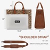 image:imageWrangler Laptop Tote Bag for Women 156 Inch Large Leather Work Bag with Cup Holder Vintage Computer Bags Briefcase HandbagLeopard