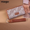 image:imageWrangler Wristlet Wallets for Women Lace Floral Tooled Clutch Purse RFID Blocking Wallet Credit Card HolderBrown