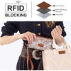 image:imageWrangler Wristlet Wallets for Women Lace Floral Tooled Clutch Purse RFID Blocking Wallet Credit Card HolderBrown