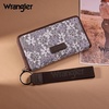 image:imageWrangler Wristlet Wallets for Women Lace Floral Tooled Clutch Purse RFID Blocking Wallet Credit Card HolderCoffee