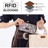 image:imageWrangler Wristlet Wallets for Women Lace Floral Tooled Clutch Purse RFID Blocking Wallet Credit Card HolderCoffee