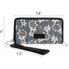 image:imageWrangler Wristlet Wallets for Women Lace Floral Tooled Clutch Purse RFID Blocking Wallet Credit Card HolderJet Black