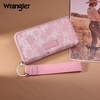 image:imageWrangler Wristlet Wallets for Women Lace Floral Tooled Clutch Purse RFID Blocking Wallet Credit Card HolderPink