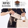 image:imageWrangler Wristlet Wallets for Women Lace Floral Tooled Clutch Purse RFID Blocking Wallet Credit Card HolderTan