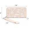image:imageWrangler Wristlet Wallets for Women Lace Floral Tooled Clutch Purse RFID Blocking Wallet Credit Card HolderTan