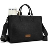 image:imageWrangler Laptop Tote Bag for Women 156 Inch Large Leather Work Bag with Cup Holder Vintage Computer Bags Briefcase HandbagBlack