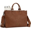 image:imageWrangler Laptop Tote Bag for Women 156 Inch Large Leather Work Bag with Cup Holder Vintage Computer Bags Briefcase HandbagBrown